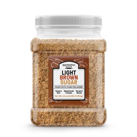 Unpretentious Light Brown Sugar, 3.5 Pound, Made With Cane Molasses, Perfect For Desserts, Meat & Fruit (Plastic Jar)