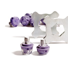STUDIAMONDS TPU Football Studs-14X Replacement Football Cleats with 2X Studs Spanner Included (Translucent Purple)