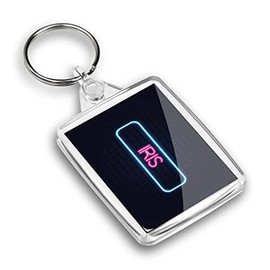 Destination Vinyl ltd 1 x IP02 Rectangle Passport Keyring Photo Neon Sign Design Iris Name |Keychain|Keyring|Charm| #353042