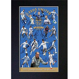 LEEDS UNITED 2020 Championship Winners Signed AutographFootball Print Poster Mounted Repro A4#852U