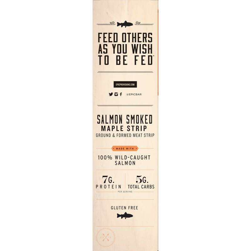 EPIC Snack Strips, Smoked Salmon, Paleo Friendly, 0.8 oz Strips,