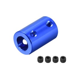 sourcing map Shaft Coupling Connector 4 mm to 8 mm Bore Rigid Coupling Set Screw L25XD14 Aluminium Alloy Dark Blue