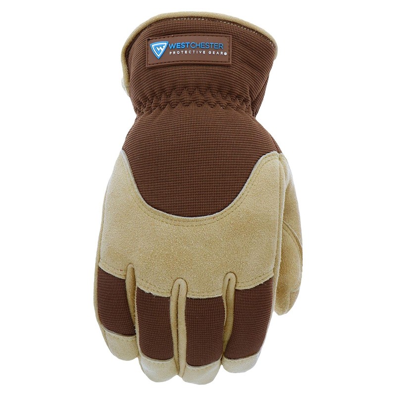 West Chester Deerskin Split-Leather Palm Men's Work Gloves, Thinsulate Lining,