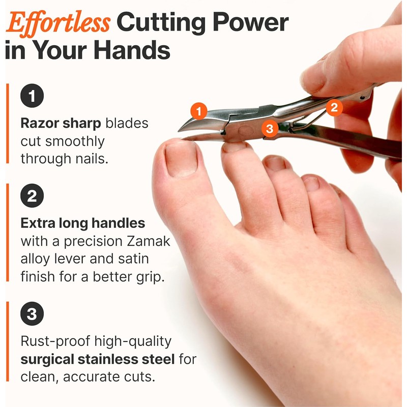 Fox Medical Equipment Toenail Clippers for Thick Nails, Medical Grade