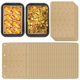 200 Sheets Air Fryer Disposable Paper Liner Compatible with Ninja DZ201/DZ401 Dual Airfryer Baking,Rectangular Perforated Parchment Paper Double Basket Air Fryers Accessories