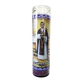 Staci19 Saint Martin (San Martin de Porres) Violet Devotional Candle