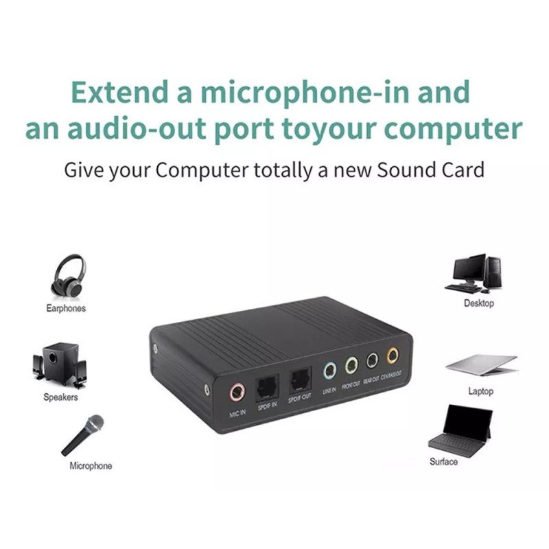 Generic Tarjeta De Sonido Usb Aleación De Aluminio Con Spdif