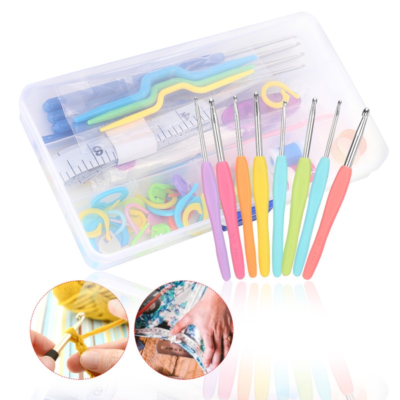 Household Crochet Hook Kit Sewing Needle Tape Measure Scissor Thimble