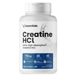 Bucked Up Creatina HCL, dosis de 750 mg - 60 dosis (60 cápsulas)                                                                                      