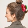 Strawberry Hair Clips for Women, Red and Green Fruit Design,