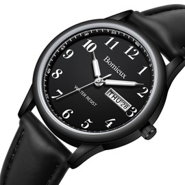 L LAVAREDO Men's Fashion Analog Quartz Watch Casual Business Waterproof Date Watch, 03-all black