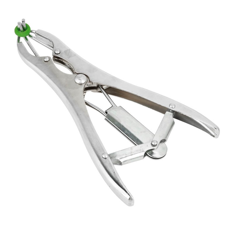 Stainless Steel Castration Pliers Clamp with 100PCS Tail Docking Rings