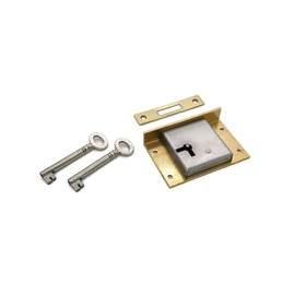 Half Mortise Chest Lock Half Mortise Cabinet Furniture Lock Premium Quality Made of Heavy Duty Brass – Large Antique Furniture Lock - with 2 Keys - Drawer Locks and Right-Hand Doors Unique DTP 1 Inch
