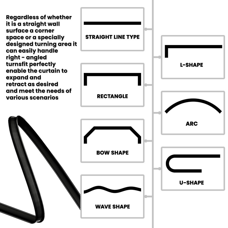 JILRON Room Divider Curtain Ceiling Curtain Track Set for Blackout