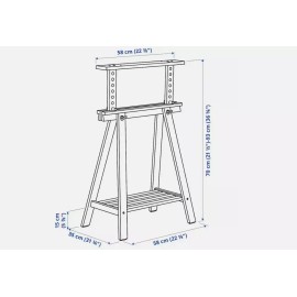 IKEA New Ikea MITTBACK Trestle birch 22 7/8x27 1/2/36 5/8 304.599.97 For desk