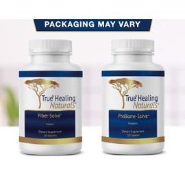 True Healing Naturals - Fiber-Solve - Prebiotic Supplement - 2,000 mg of Prebiotic - 120 Capsules