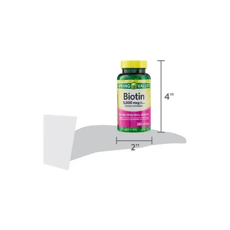 Biotina 5,000mcg 240 Caps Cabello Uñas Piel Biotin Spring Va