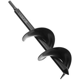 VASGOR 12" x 3.2" Solid Shaft Auger Drill Bit for Planting - Easy Planter Garden Auger - Bulb & Bedding Plant Augers - Post Hole Digger for 3/8” Hex Drive Drill