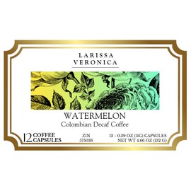 Watermelon Colombian Decaf Coffee (Single Serve K-Cup Pods) (Gourmet, Naturally Flavored, Whole Coffee Beans) (12 pods, ZIN: 575036) - 3 Pack