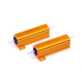 LM YN 50 Watt 8 Ohm 5% Wirewound Resistor Electronic Aluminium Shell Resistors Gold (Pack of 2)