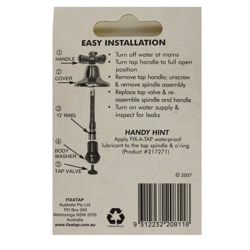 Fix-A-Tap Nylon Tap Valves, 13 mm (Pack of 8)