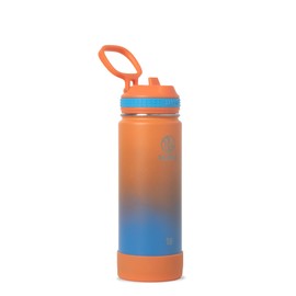 Takeya Actives Water Bottle with Straw Lid - Durable & Easy-Care Water Bottle with Stainless Steel Insulation - BPA-Free Lid with Carry Handle & Straw - Dishwasher-Safe - 18 oz, Ombre Awestruck