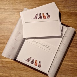 Me Loovely Four Cats Letter Writing Set A5 Size Stationery Papers with C6 Envelopes (18 Letters, & 18 Envelopes with Gift Box)