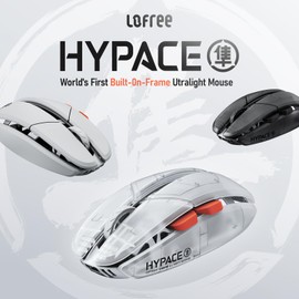 LOFREE Hypace Ultra-Lightweight Wireless Gaming Mouse, 47g, PAW3950 Sensor, 40K DPI, 8K Polling Rate, Mg Alloy Frame, Tri-Mode(Bluetooth/2.4GHz/Wired), 100Hrs Battery for PC/Mac (Ghost)