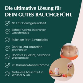 LIV Darmkur Probiotika & Präbiotika | Ashwagandha KSM-66® & 10 Mrd. Bakterienkulturen | Ballaststoffe & B-Vitamine | Unterstützung Darmgesundheit | Pflanzen- & Mineralstoffe