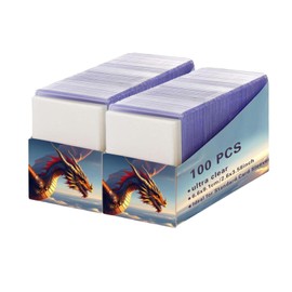 200 Archival Quality 35pt Top Loaders for Trading Cards, Hard Plastic Sleeve Protectors for TCG, Sports Cards (Baseball, Football, Basketball),100 Rigid Card Holders with 100 Penny Sleeves