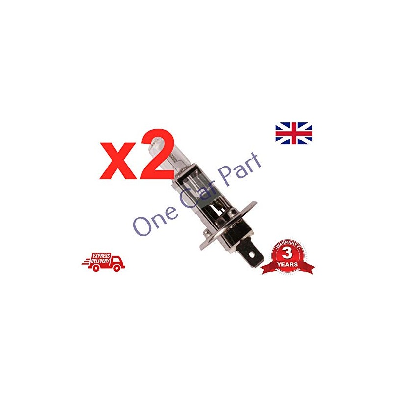 H1 Halogen Headlight Bulbs 448 Pack of 2 12V 55W