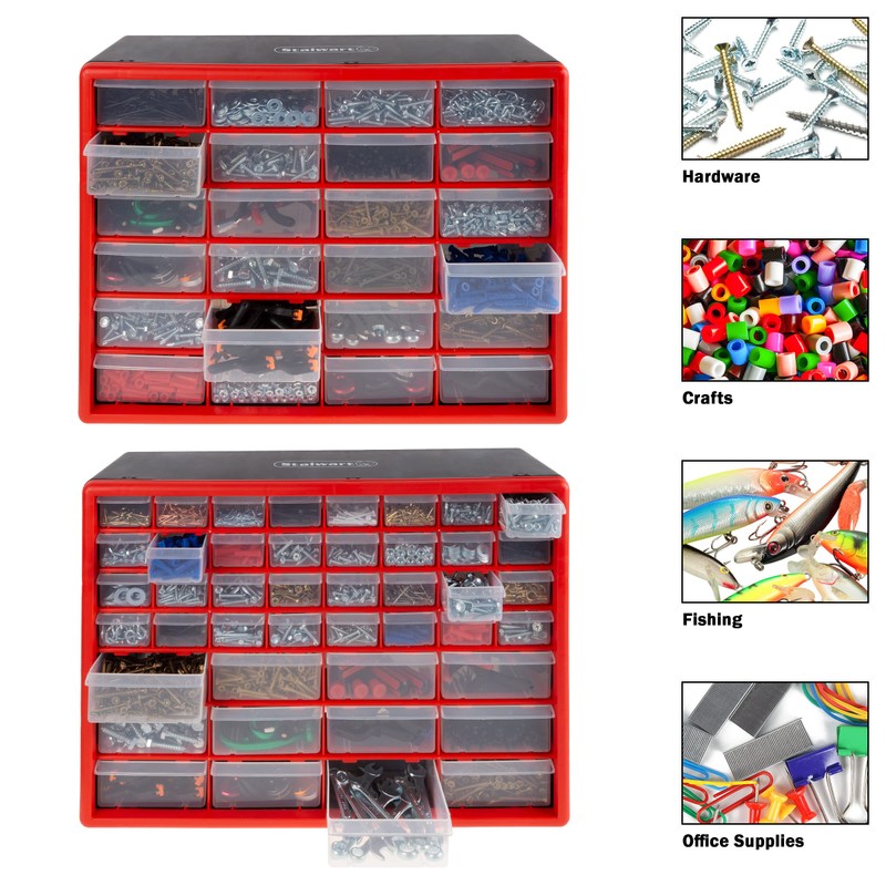 Set of Two Storage Bins with Drawers – Pair of