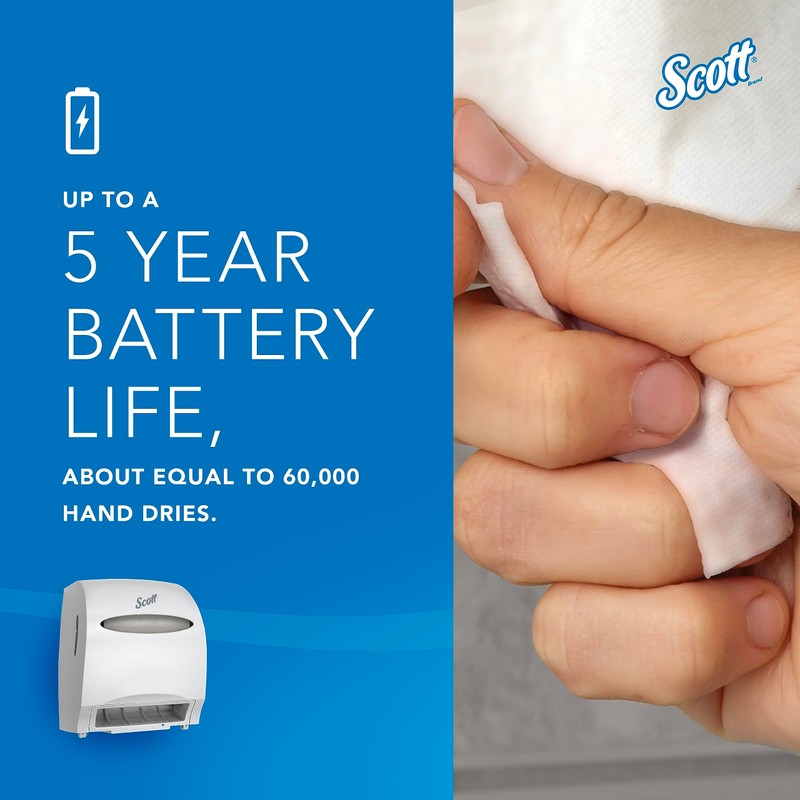 Scott Essential Hard Roll Paper Towel Electronic Dispenser (48858), Fast