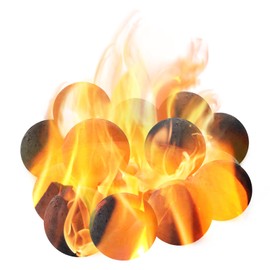 Maliansun Ceramic Fire Balls, 3in Set of 15 Black Round Fireballs Stones for Outdoors and Indoors, Tiny Lava Balls for fire Pit, Reusable Fireballs for Fire Pit Fire Bowl and Fireplace