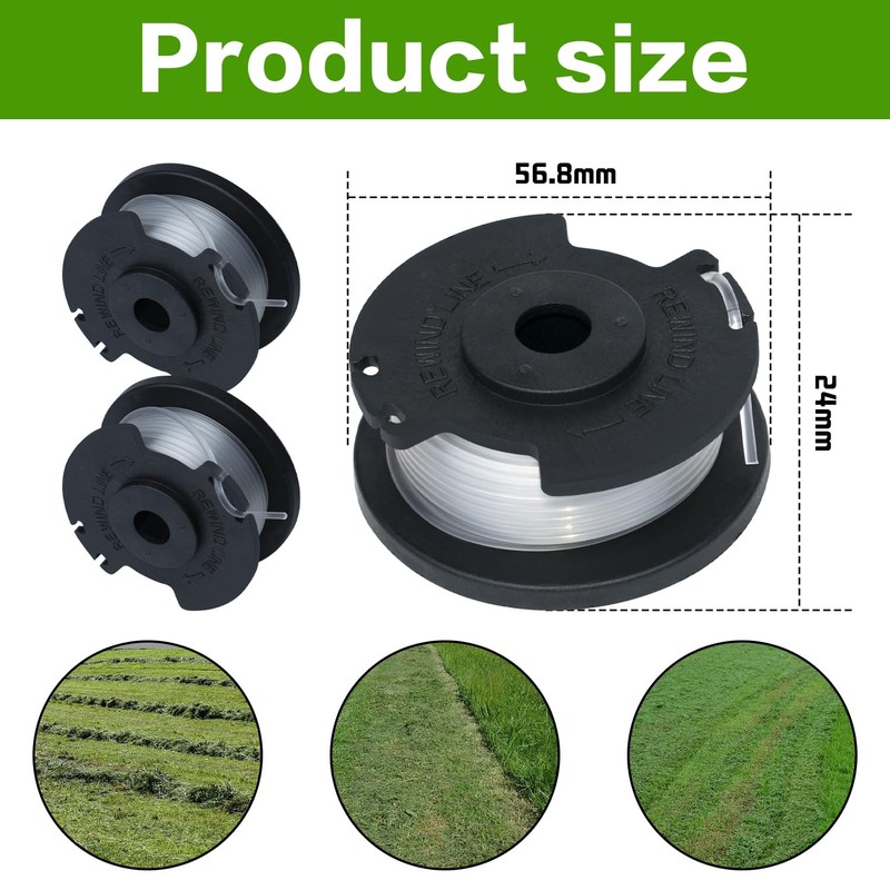 FUSHUI Pack of 3 Replacement Spools, Trimmer Line for Einhell