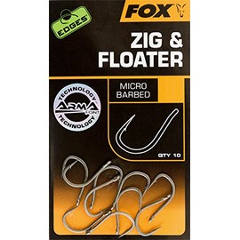 Fox Zig & Floater Hooks Micro Barbed Size 10 (chk214)
