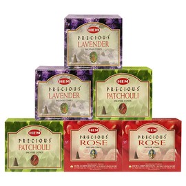 Lavender Patchouli Rose Incense Cones & Holder Bundle Variety Pack From Hem Trumiri Insense Insence