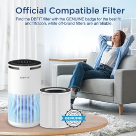 DBFIT W-01 Replacement Filter Compatible W-01 Air Purifier, H13 True HEPA Filter, 3-Stage Filtration System