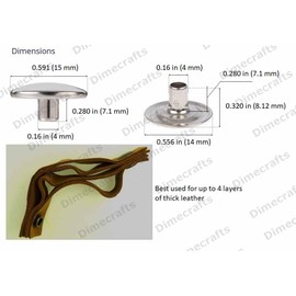 -Dimecrafts Line 24 Long Post Snap Fasteners Buttons Compare to Tandy DIM (Nickel Plated)