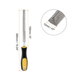 sourcing map Diamond Coated File 6 Inch 80 Grits Triangle Files Tools with Plastic Handle for Metal Glass Wood Stone Grinding Polishing Engraving