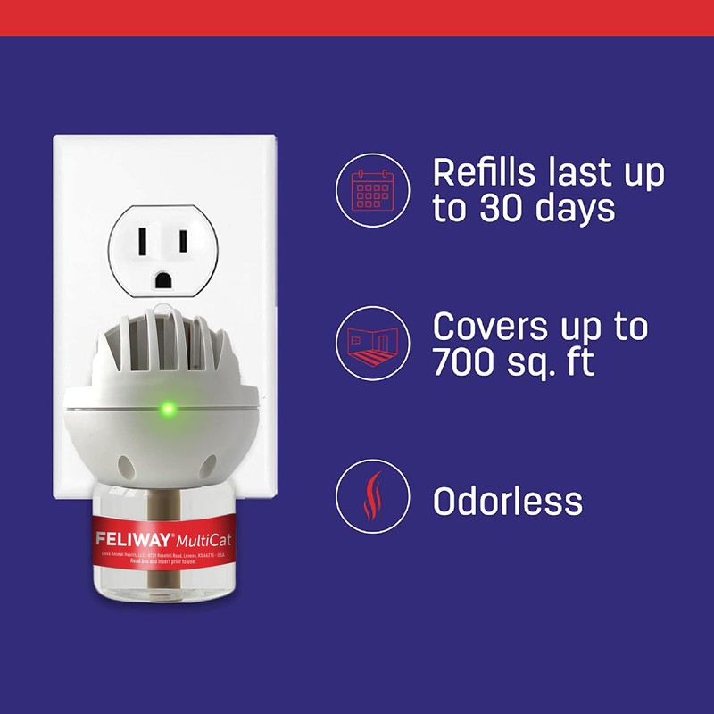 FELIWAY MultiCat 30 Day Cat Calming Plug In Pheromone Diffuser