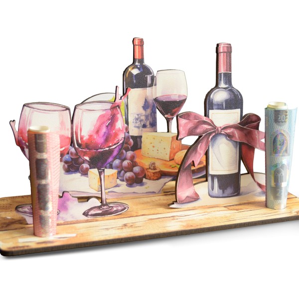 Wein Geschenk - Wein 3D-Holzkarte | Geldgeschenke, Einladungskarte, Gutschein Einladung