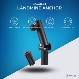 Bagulet Landmine Attachment For Barbell, Fits 2" Olympic Bar And 1" Insert Accessory, Press In Weight Plate Hole Base, 360 Degree Swivel, Multi Use T Row Shoulder Chest Squat, Complete With Cool Towel