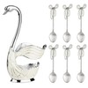 CAIRIAC Coffee Spoons Decorative Dessert Spoon Set with Metal Swan