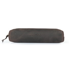 Londo Genuine Leather Zipper Pen, Pencil & Cosmetic Case (One Size, Chestnut)