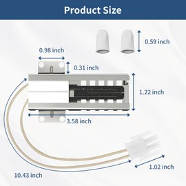 WB13K21 Range Igniter for GE WB13T10045 229C5216P001 PS231280 AP2020569 WB13K0013 Gas Range Oven Igniter Compatible with Hotpoint Kenmore Gas Stove Flat Oven Igniter with Connector Plug and Nuts