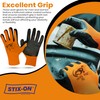 STIX-ON 20 Pairs Orange Large Work Gloves–Heavy Duty Rubber Coated