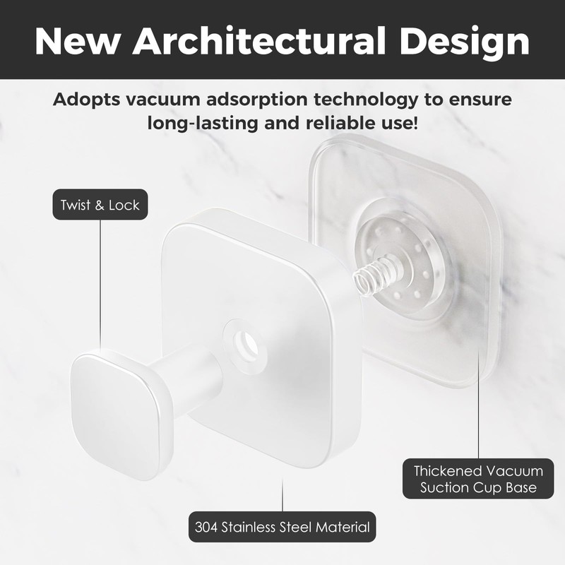 WingWider Shower Hooks for Inside Shower,Reusable Suction Cup Hooks for