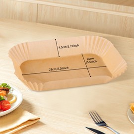 Ciusdkler 100 Stück Backpapier für Heißluftfritteuse, Rechteckig Heißluftfritteuse Zubehör, Airfryer Backpapier kompatibel mit Ninja AF300EU AF400EU