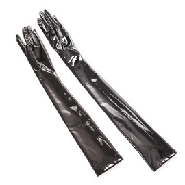 Ftshist Long Gloves, Leather, Sexy, Married Couples Night, PU Enamel, Glossy, Stretch Gloves, Ladies, Sparkling Costume, Accessories, Queen, Fancy Dress, Nightclub